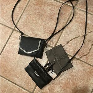 Black and Gray Crossbody Bags Set